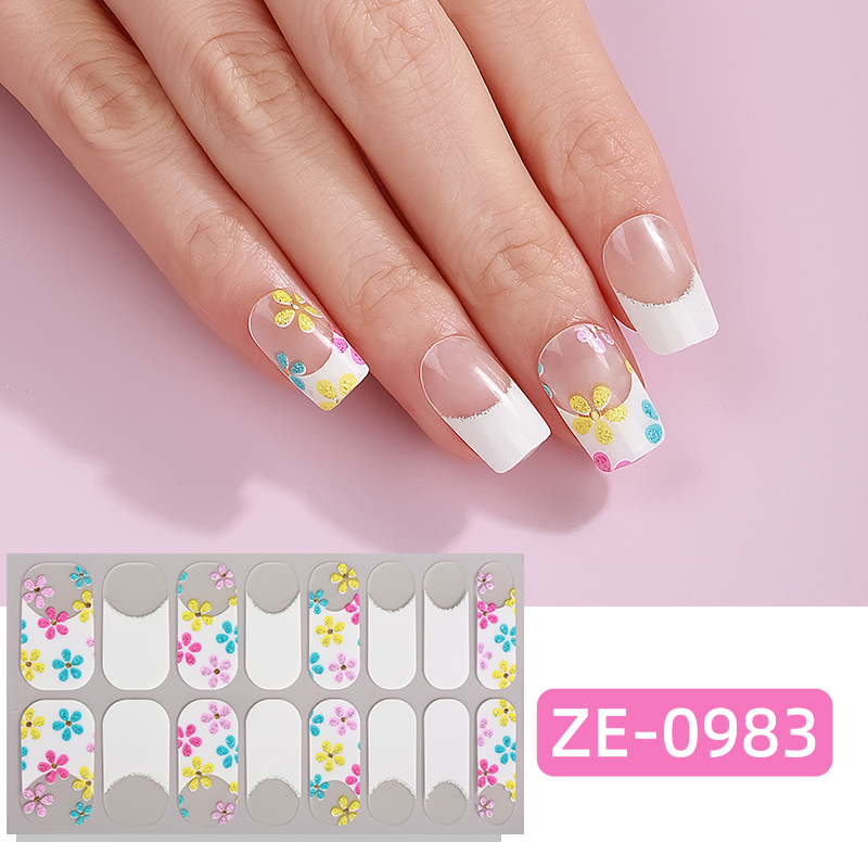 Full Cover Adhesive - 16 autocollants pour ongles effet marbre